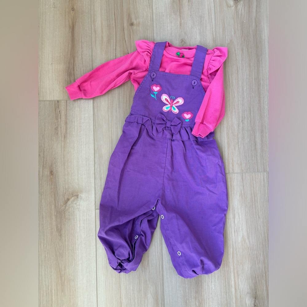 Vintage Butterfly Overall Set